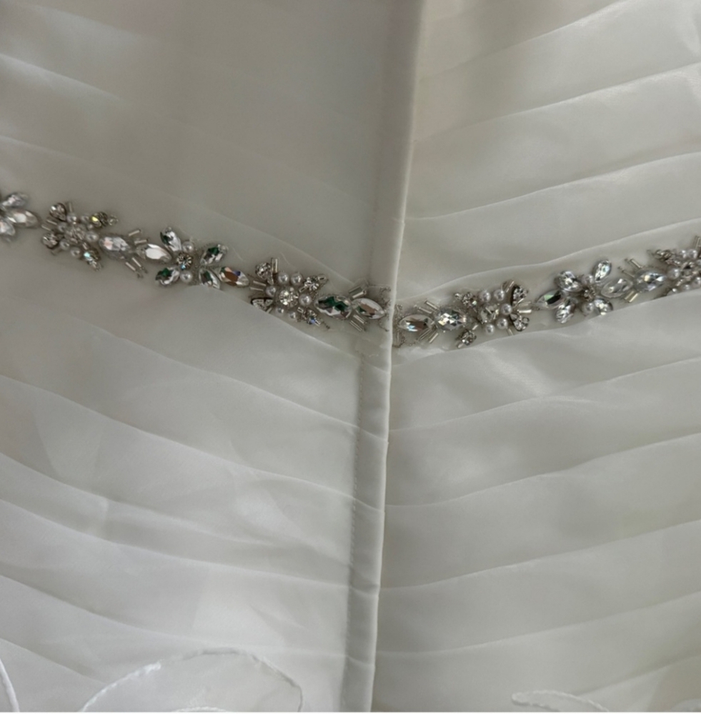 Moonlight Bridal White Embellished Ruched Strapless Dress - Picture 9 of 12